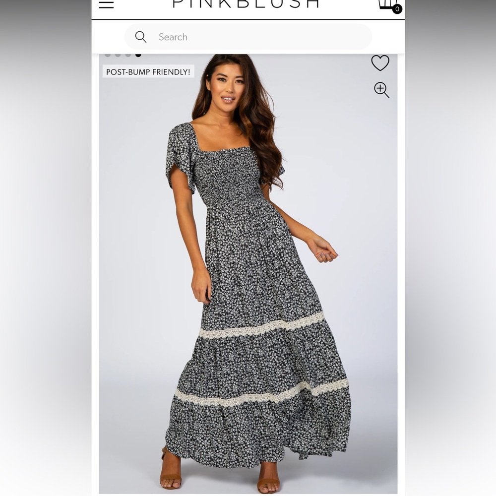 Pinkblush Black and White Floral Maxi Dress